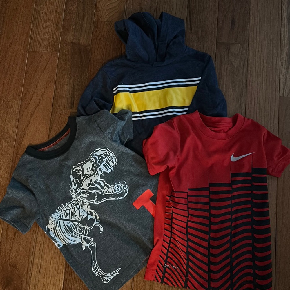 3 boys shirts, 4/4T, one Nike